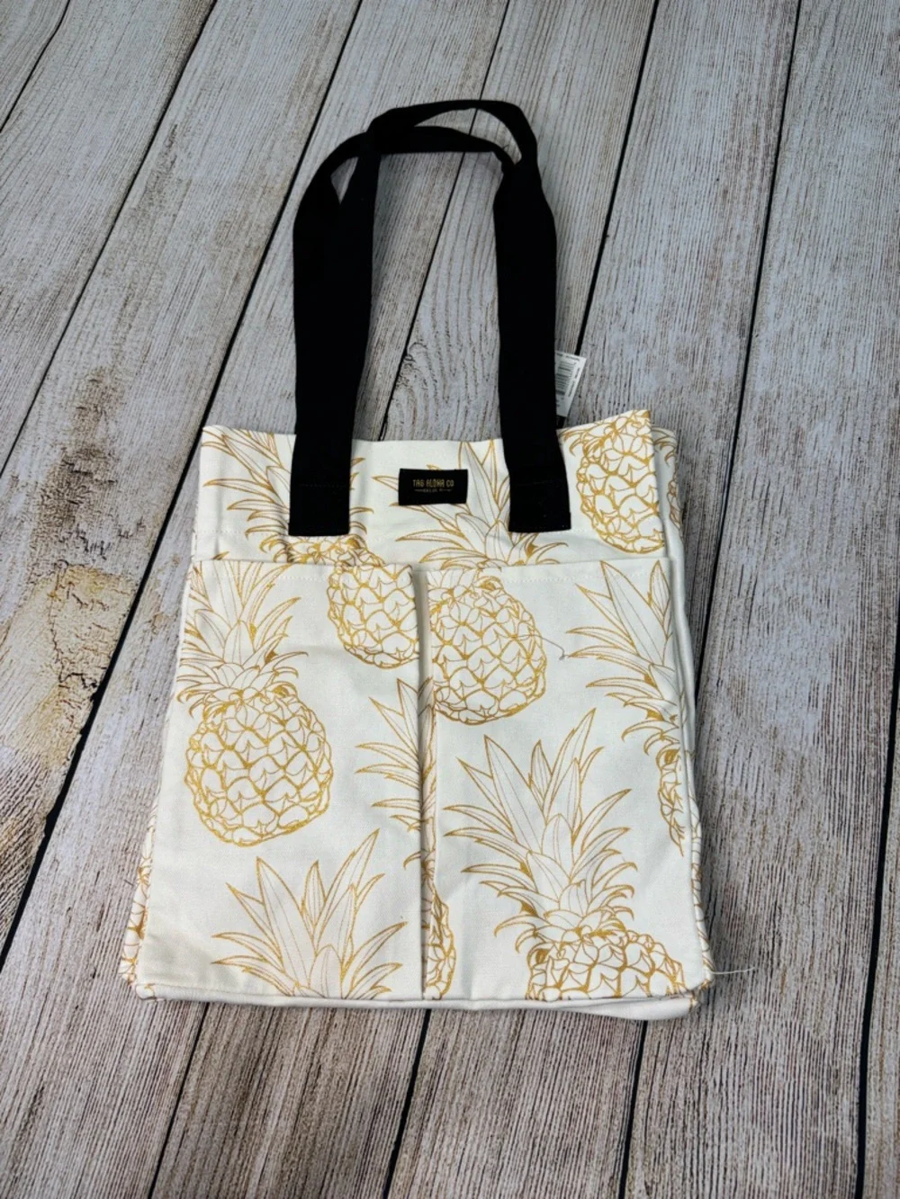 Whole Foods Hawaii Pineapple Hydro Tote Bag NWT Tag Aloha Co Beach Canvas